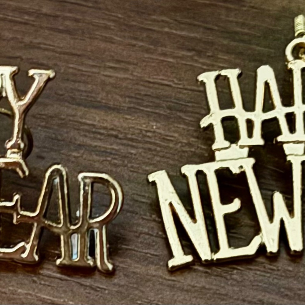 Happy New Year earrings ***Firm price***